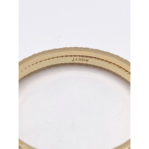 J.Crew Gold Tone Bangle Bracelet Set of 3 Rope Twist Textured Stackable - Picture 4 of 7